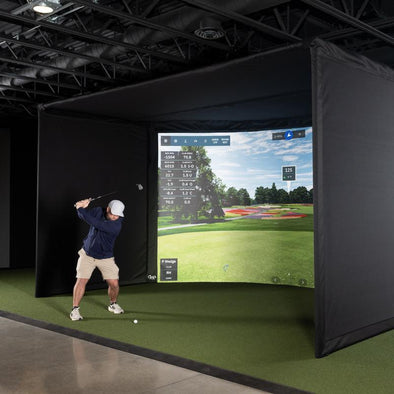 Carl's Place Curved Golf Simulator Enclosure Kit with Impact Screen 